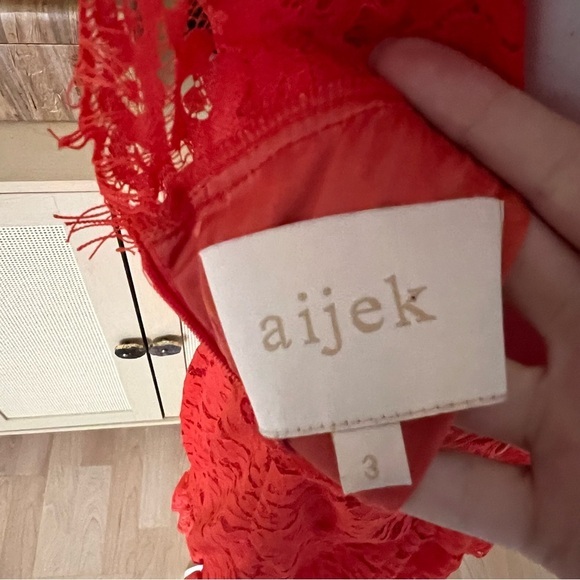 Revolve Aijek Orange‎ Into The Night Lace Mini Dress Size 3 Cocktail - Picture 6 of 10